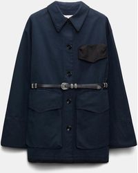 Dorothee Schumacher - Cotton Shirt-jacket With Removable Leather Belt - Lyst