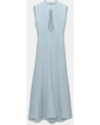 Dorothee Schumacher - Linen Blend Dress With Embroidered Cutout - Lyst