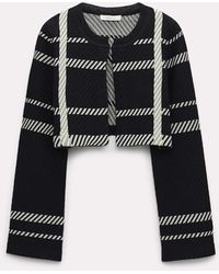 Dorothee Schumacher - Plaid Knit Cropped Cardigan - Lyst