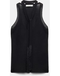 Dorothee Schumacher - V-neck Tank Top With Fringed Tie - Lyst