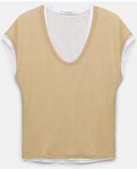 Dorothee Schumacher - Double-layer Sleeveless Top With Draped Shoulders - Lyst
