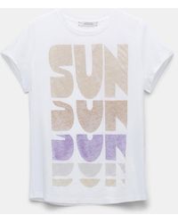 Dorothee Schumacher - T-Shirt mit buntem SUN-Print - Lyst