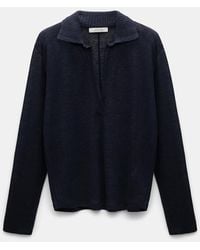 Dorothee Schumacher - Langarmshirt aus Hanf mit geripptem Strickkragen - Lyst
