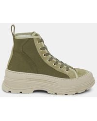 Dorothee Schumacher - High-top Cotton And Suede Sneakers - Lyst