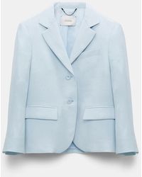 Dorothee Schumacher - Linen Blend Cropped Blazer With Cropped Sleeves - Lyst