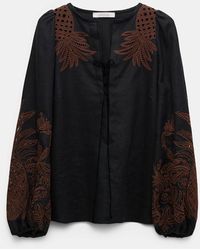 Dorothee Schumacher - Linen Blouse With Contrast Broderie Anglaise - Lyst