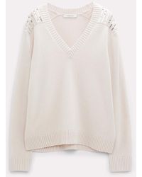 Dorothee Schumacher - Sweater With Sequin Embroidery On The Shoulders - Lyst