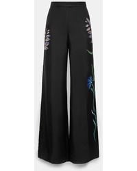 Dorothee Schumacher - Silk Twill Pants With Placement Print - Lyst