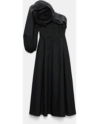 Dorothee Schumacher - Asymmetrisches Midi-Kleid mit Maxi-Blumenbrosche - Lyst