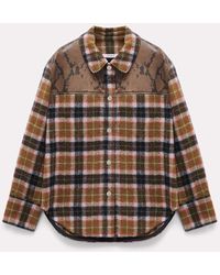 Dorothee Schumacher - Plaid Shirt-jacket With Embossed Leather Details - Lyst
