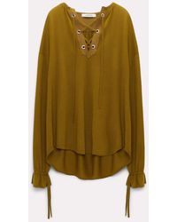 Dorothee Schumacher - Laced Pullover With Details In Silk-crêpe De Chine - Lyst