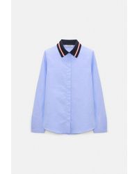 Dorothee Schumacher - Bluse mit abnehmbarem, gestreiftem Polokragen aus Baumwoll-Oxford - Lyst