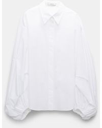 Dorothee Schumacher - Cotton-poplin Shirt With Voluminous Sleeves - Lyst
