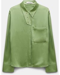 Dorothee Schumacher - Silk Charmeuse Blouse With Collar Detail - Lyst