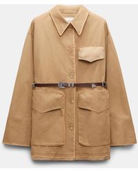 Dorothee Schumacher - Cotton Shirt-jacket With Removable Leather Belt - Lyst