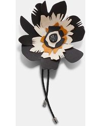Dorothee Schumacher - Woven Leather Brooch With Leather Flower - Lyst