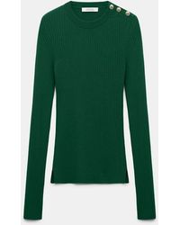 Dorothee Schumacher - Pullover aus Wolle-Seide Mix mit goldenen Knöpfen - Lyst