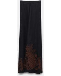 Dorothee Schumacher - Linen Midi Skirt With Contrast Broderie Anglaise - Lyst