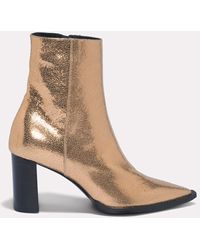 Dorothee Schumacher - Metallic Crackle Leather Ankle Boots - Lyst