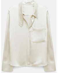 Dorothee Schumacher - Silk Charmeuse Blouse With Collar Detail - Lyst
