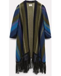 Dorothee Schumacher - Striped Wool Blend Coat With Leather Fringe - Lyst