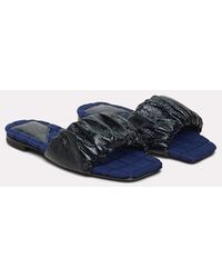 Dorothee Schumacher - Ruched Leather Slides With Neoprene Footbed - Lyst