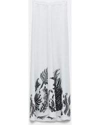 Dorothee Schumacher - Linen Midi Skirt With Contrast Broderie Anglaise - Lyst