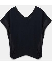 Dorothee Schumacher - Wool-cashmere Knit Top With Layered Satin Trim - Lyst