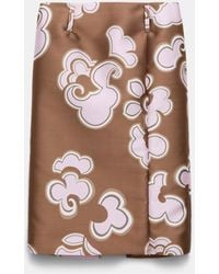 Dorothee Schumacher - Pencilskirt mit Schlitz aus bedrucktem Duchesse-Twill - Lyst