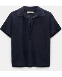Dorothee Schumacher - Poloshirt aus Hanf mit geripptem Strickkragen - Lyst