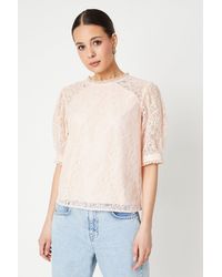 Dorothy Perkins - Lace Sleeve Blouse - Lyst