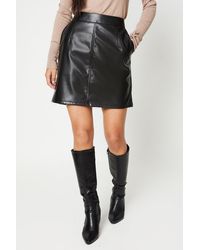 Dorothy Perkins - Petite Faux Leather Mini Skirt - Lyst