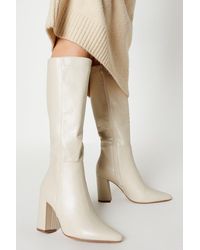 Dorothy Perkins - Principles: Kali Pointed High Block Heel Pointed Knee Boots - Lyst