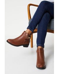 Dorothy Perkins - Amelie Buckle Strap Detail Almond Toe Ankle Boots - Lyst