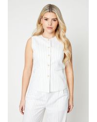 Dorothy Perkins - Stripe Button Front Top - Lyst
