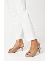 Dorothy Perkins - Good For The Sole: Wide Fit Taylor Knot Front Peep Toe Sling Back Heeled Sandals - Lyst