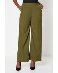Dorothy Perkins - Button Pocket Straight Leg Trousers - Lyst