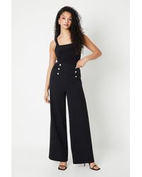 Dorothy Perkins - Tall Button Front Straight Leg Trouser - Lyst