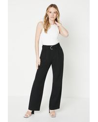 Dorothy Perkins - Buckle Belted Tapered Trouser - Lyst