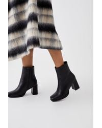Dorothy Perkins - Wide Fit Anna Square Toe Block Heel Pointed Ankle Boots - Lyst