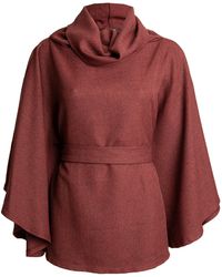 Dorothy Perkins Feverfish Burgundy Belted Cape - Red