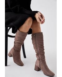 Dorothy Perkins - Kaya Ruched Knee High Boots - Lyst