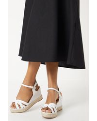 Dorothy Perkins - Extra Wide Fit Riri Curved Strap Wedges - Lyst