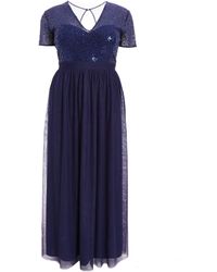 quiz navy sequin maxi dress