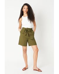 Dorothy Perkins - Tall Belted Paperbag Waist Shorts - Lyst