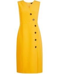 Dorothy Perkins Yellow V-neck Button Dress, Yellow