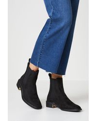 Dorothy Perkins - Faith: Marjorie Gold Heel Detail Ankle Boots - Lyst