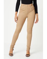 Dorothy Perkins - Tall Button Front Pleat Skinny Trouser - Lyst