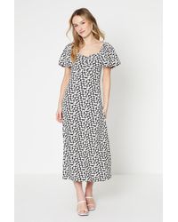 Dorothy Perkins - Ruched Front Flutter Sleeve Midi Dress - Lyst