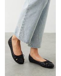 Dorothy Perkins - Wide Fit Priya Quilted Ballet Flats - Lyst